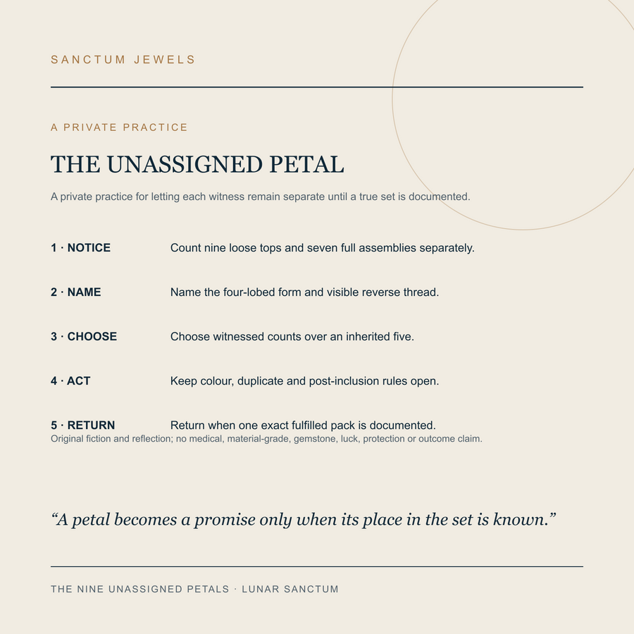 The Nine Unassigned Petals symbolic Unassigned Petal private practice card in English