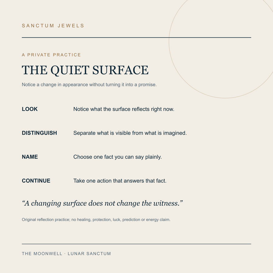 The Moonwell — 5 mm Two-Finish Decorative Jewelry Top — quiet surface card