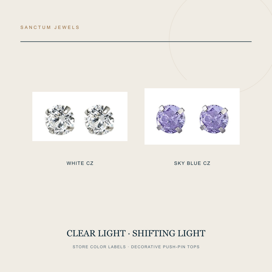 The Brightseed — Four-Color Push-Pin Jewelry Top — white sky blue