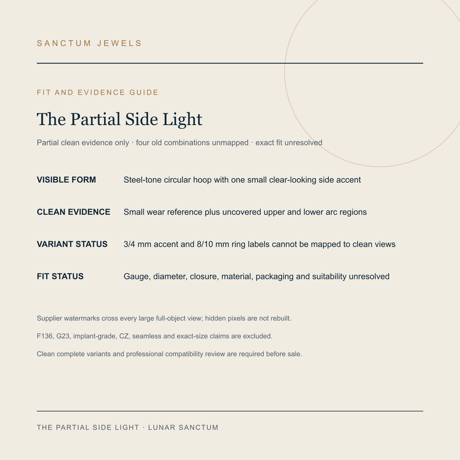 The Partial Side Light English source-evidence, variant-status and unresolved fit guide