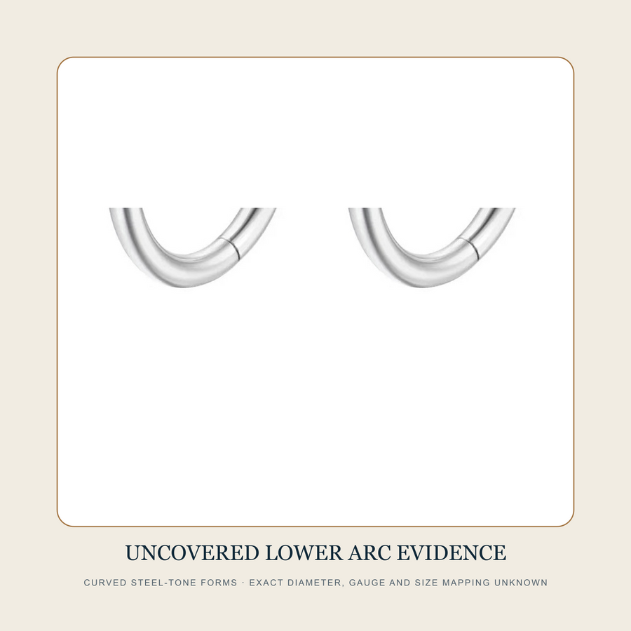 Uncovered lower curved arc regions from two steel-tone side-accent hoop source samples