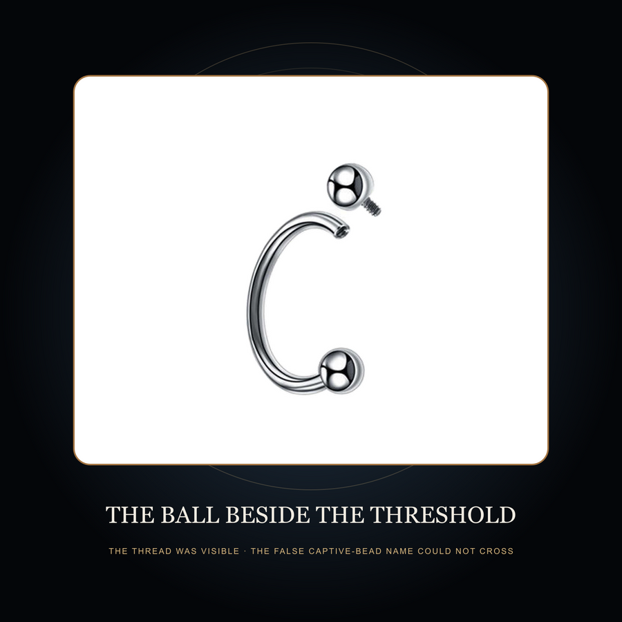 Circular barbell and removed threaded ball in the fictional Ball Beside the Threshold story scene
