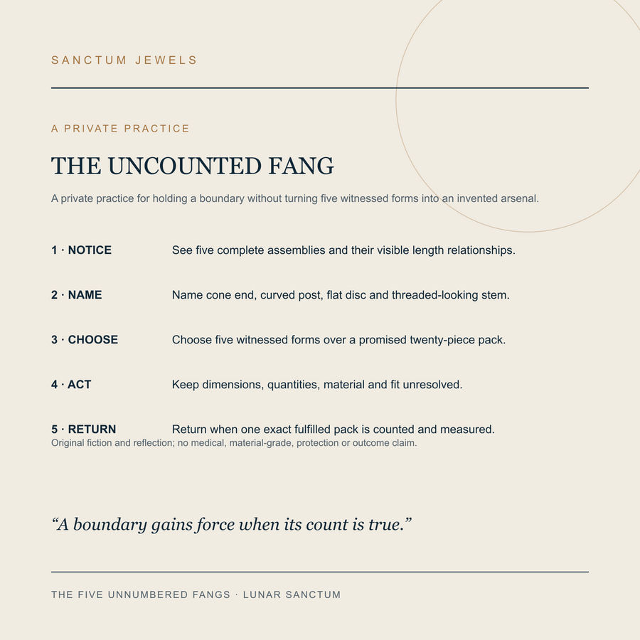 The Five Unnumbered Fangs symbolic Uncounted Fang private practice card in English
