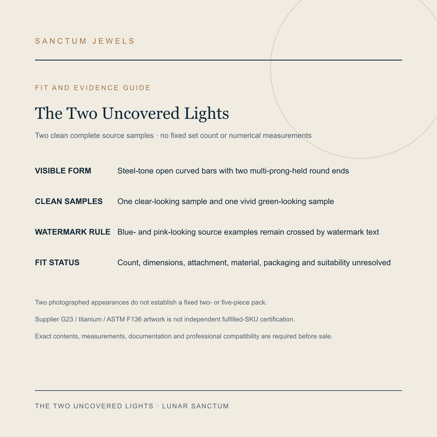 The Two Uncovered Lights English appearance, watermark exclusion and unresolved-fit evidence guide