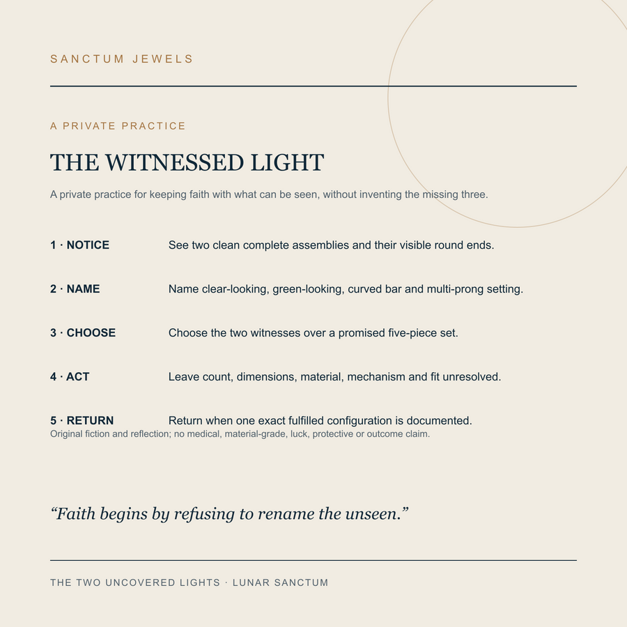 The Two Uncovered Lights symbolic Witnessed Light private practice card in English
