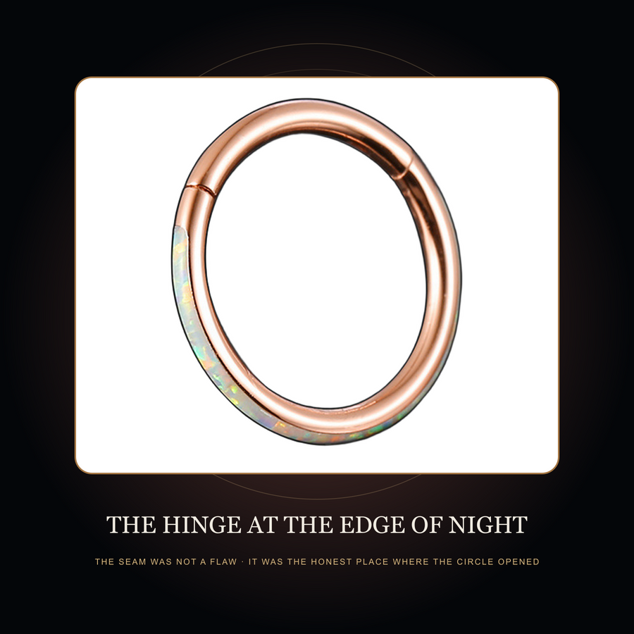 Rose-tone source hoop in the fictional Hinge at the Edge of Night story scene