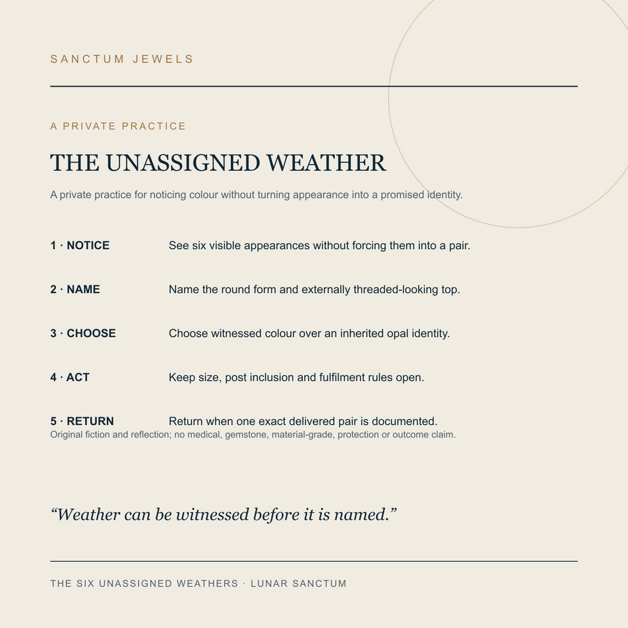 The Six Unassigned Weathers symbolic Unassigned Weather private practice card in English