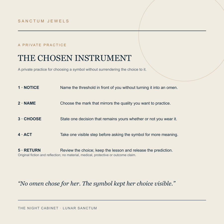 The Night Cabinet symbolic Chosen Instrument private practice card in English