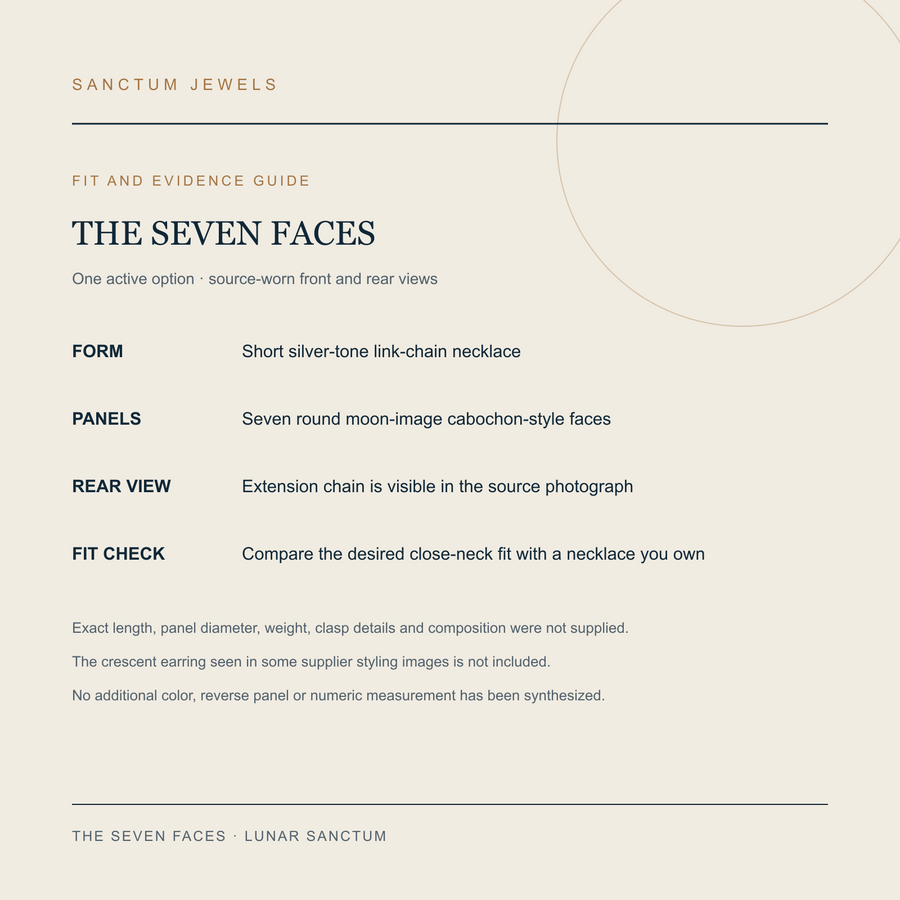 The Seven Faces necklace fit and available evidence guide in English