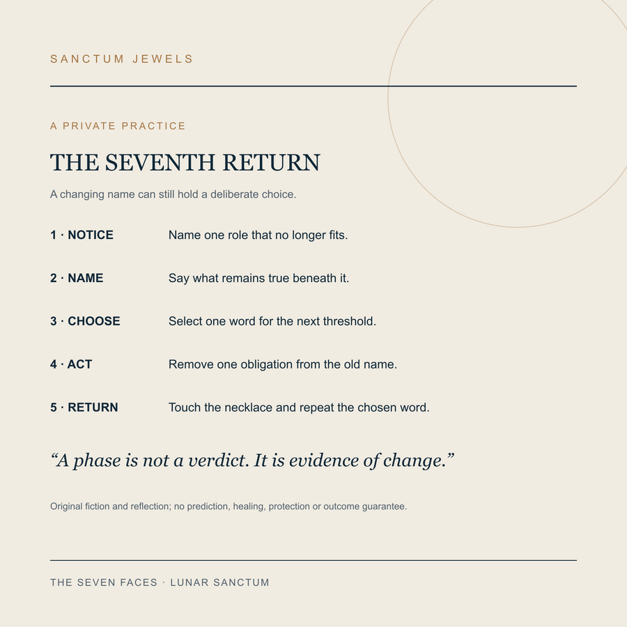 The Seven Faces symbolic Seventh Return practice card in English