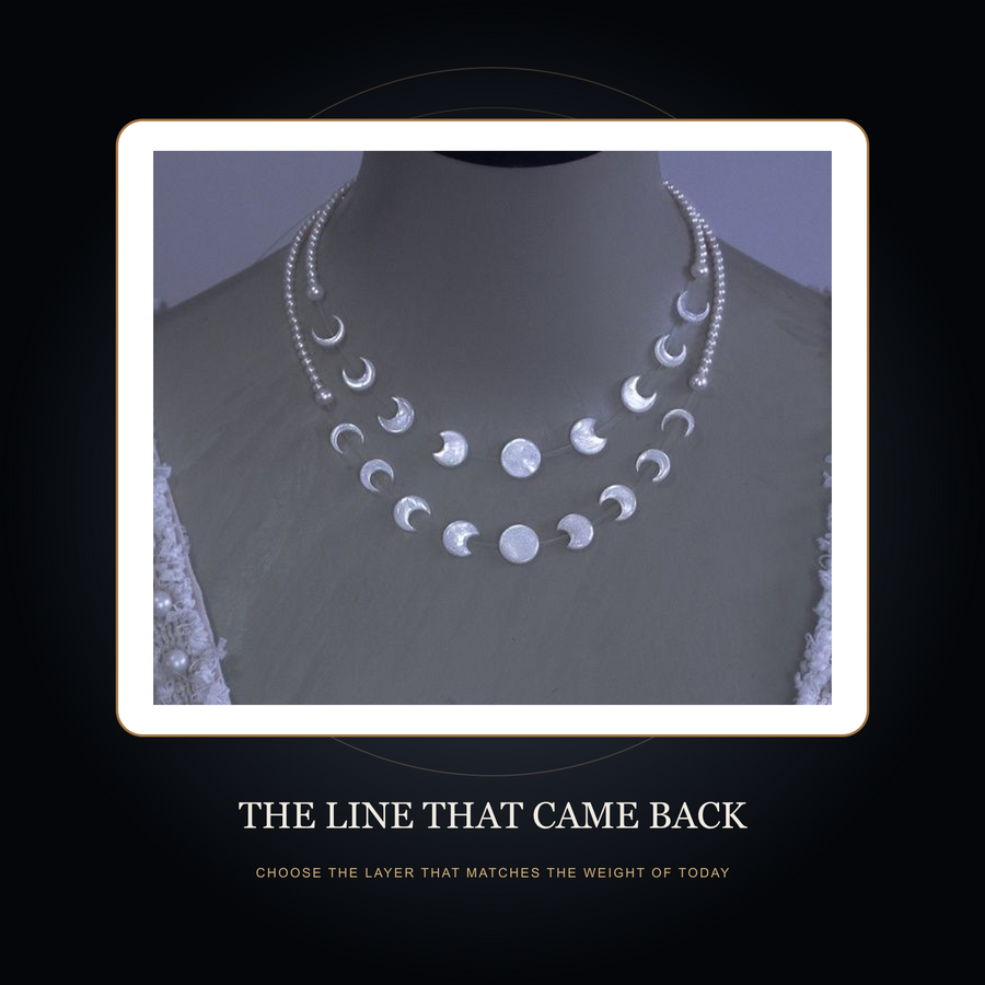 The Second Tide necklace in the fictional Line That Came Back scene