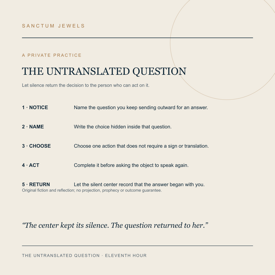 The Untranslated Question symbolic private practice card in English