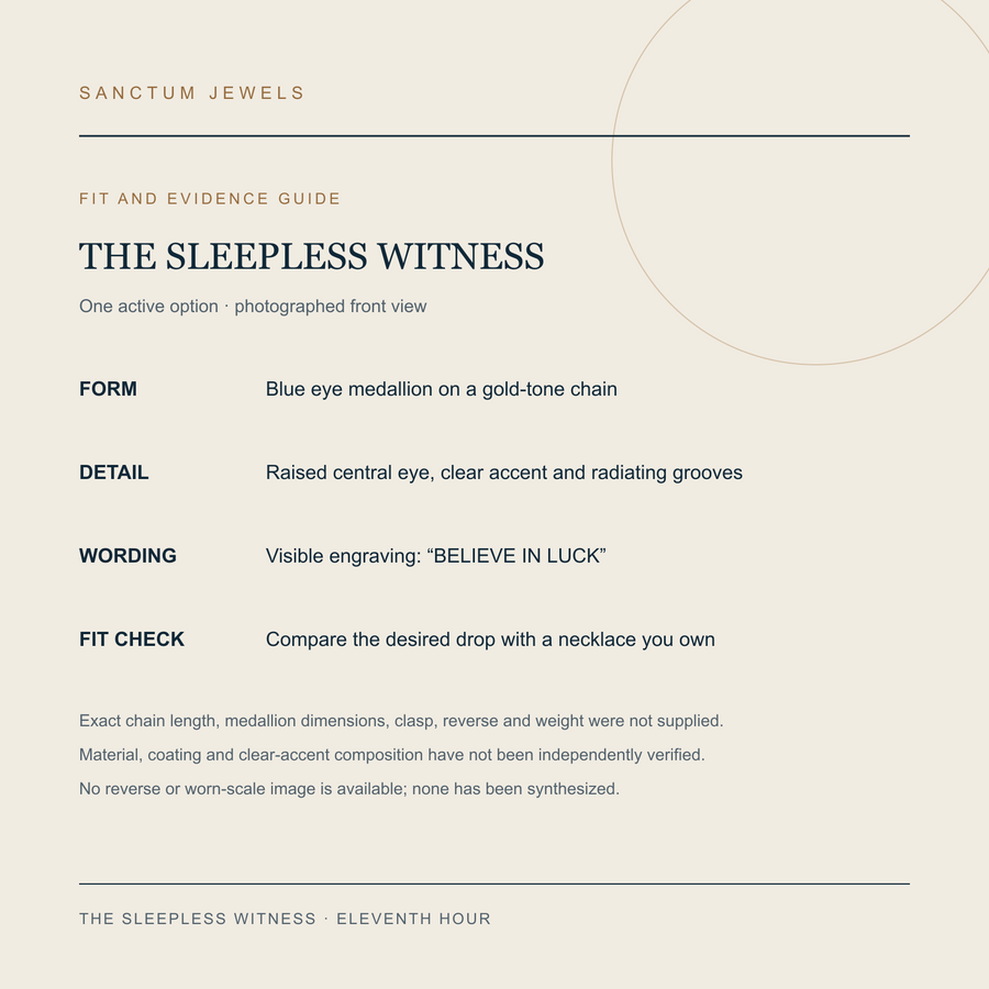 The Sleepless Witness necklace fit and available evidence guide in English