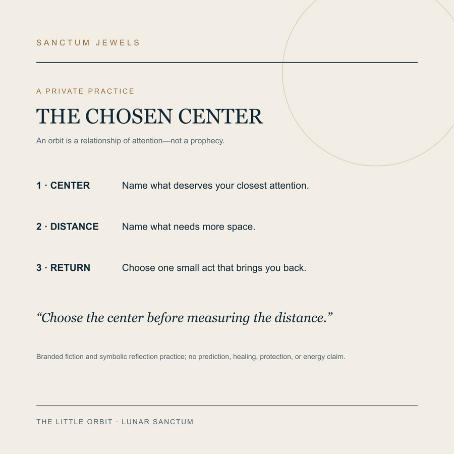 The Chosen Center symbolic reflection card for The Little Orbit