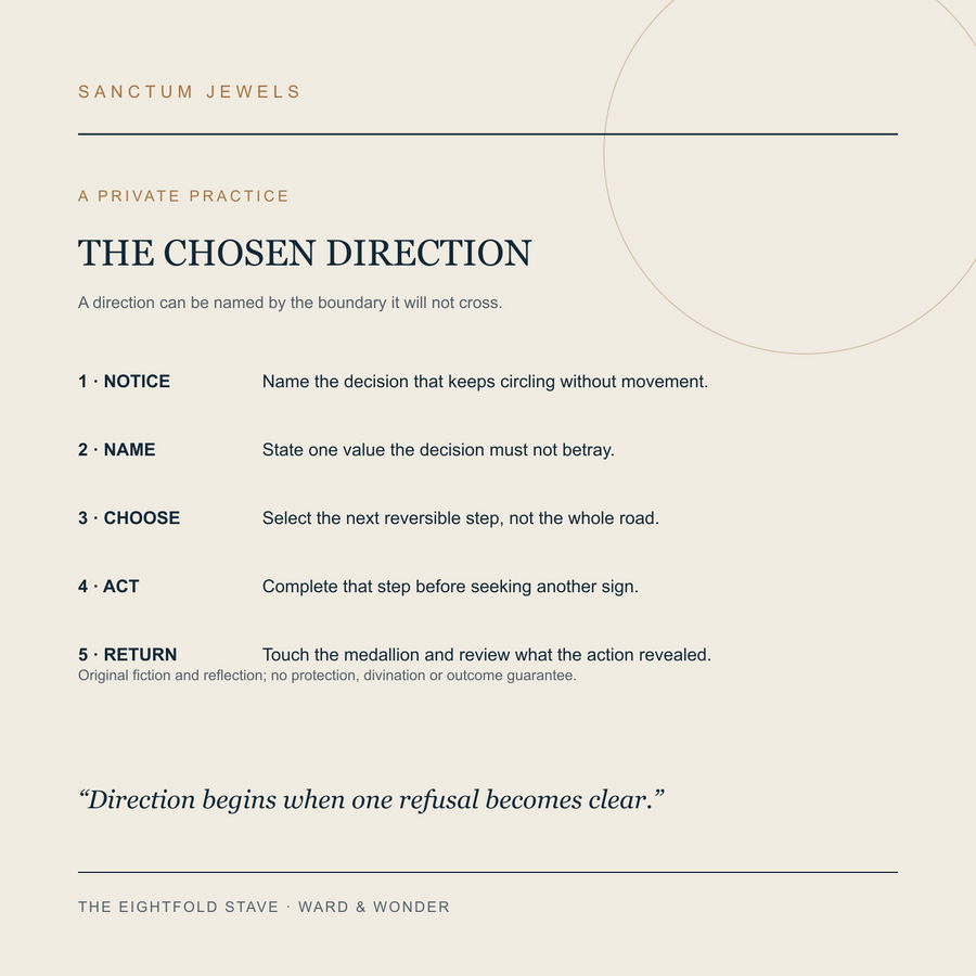 The Eightfold Stave symbolic Chosen Direction private practice card in English