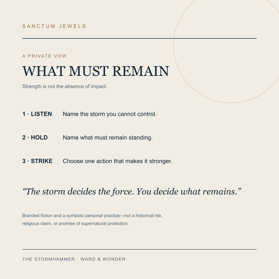 The Stormhammer What Must Remain story vow card in English