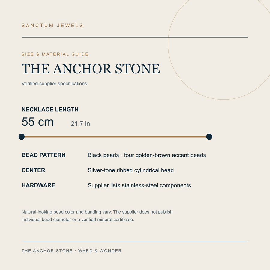 The Anchor Stone verified 55 cm length and bead material guide