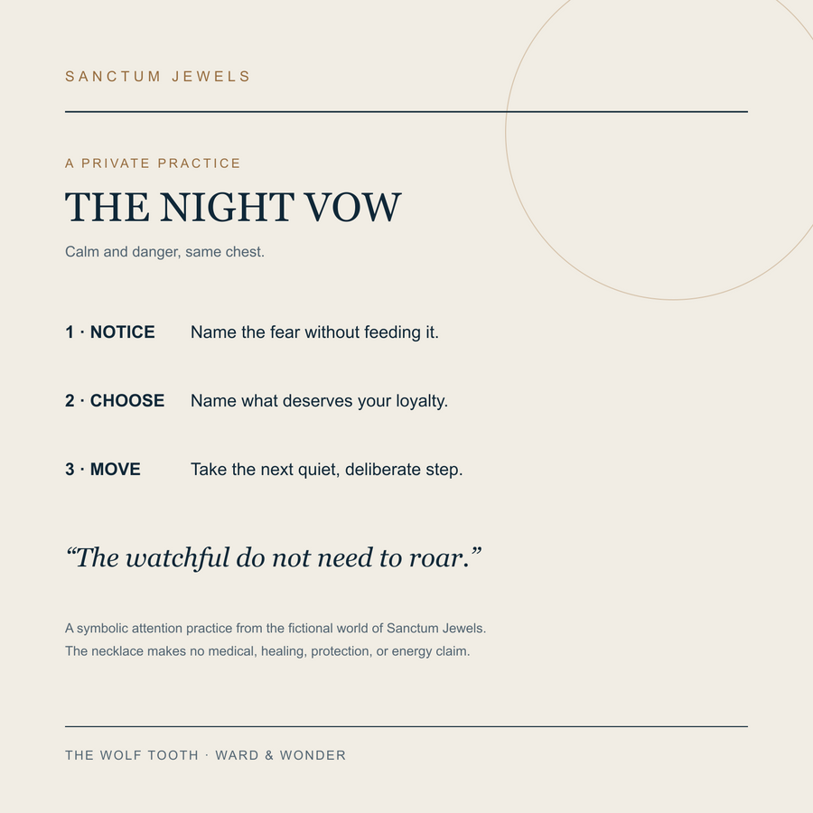 The Wolf Tooth Night Vow symbolic practice card in English