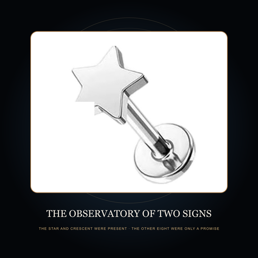 Star and crescent source witnesses in the fictional Observatory of Two Signs story scene