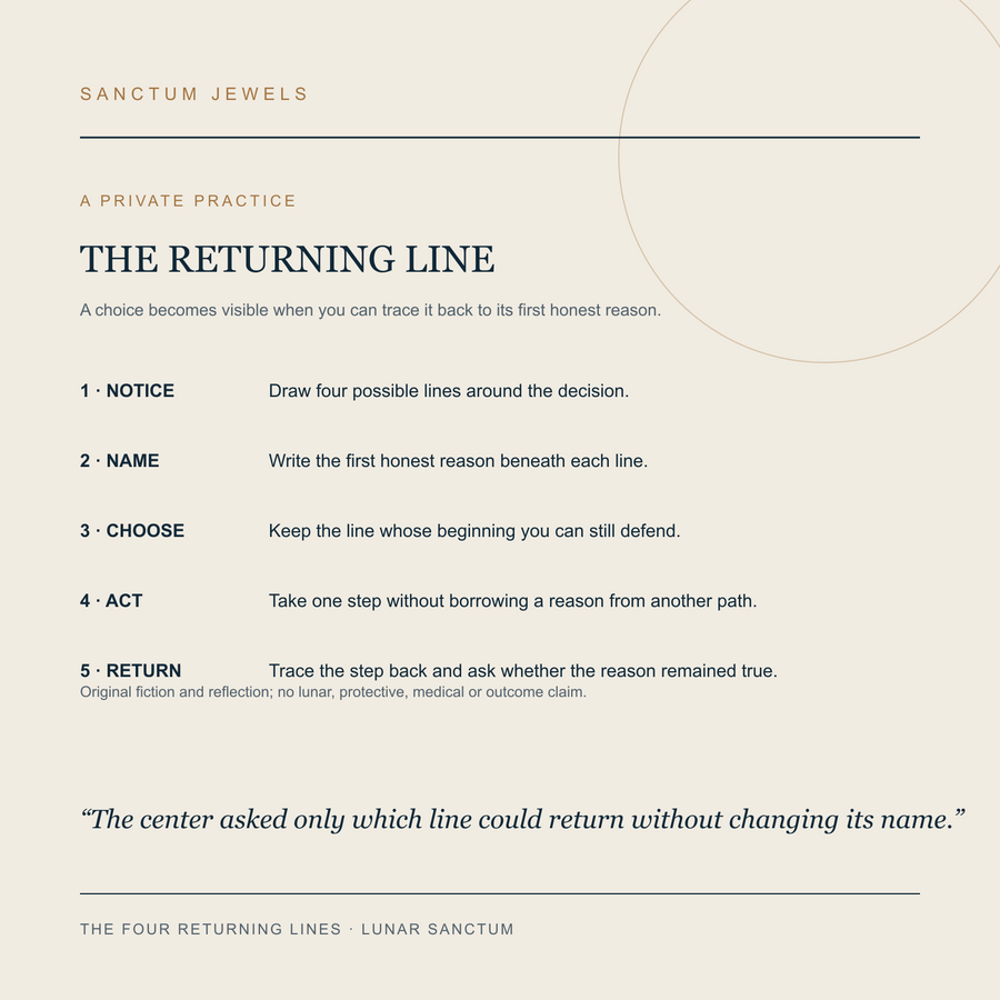The Four Returning Lines symbolic Returning Line private practice card in English