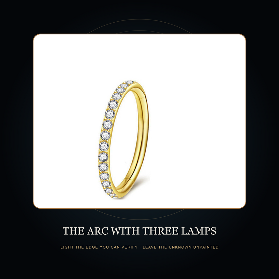 The Three Lit Edges hoop in the fictional Arc with Three Lamps Night Archive story scene