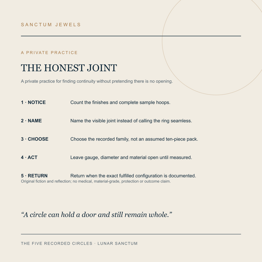 The Five Recorded Circles symbolic Honest Joint private practice card in English