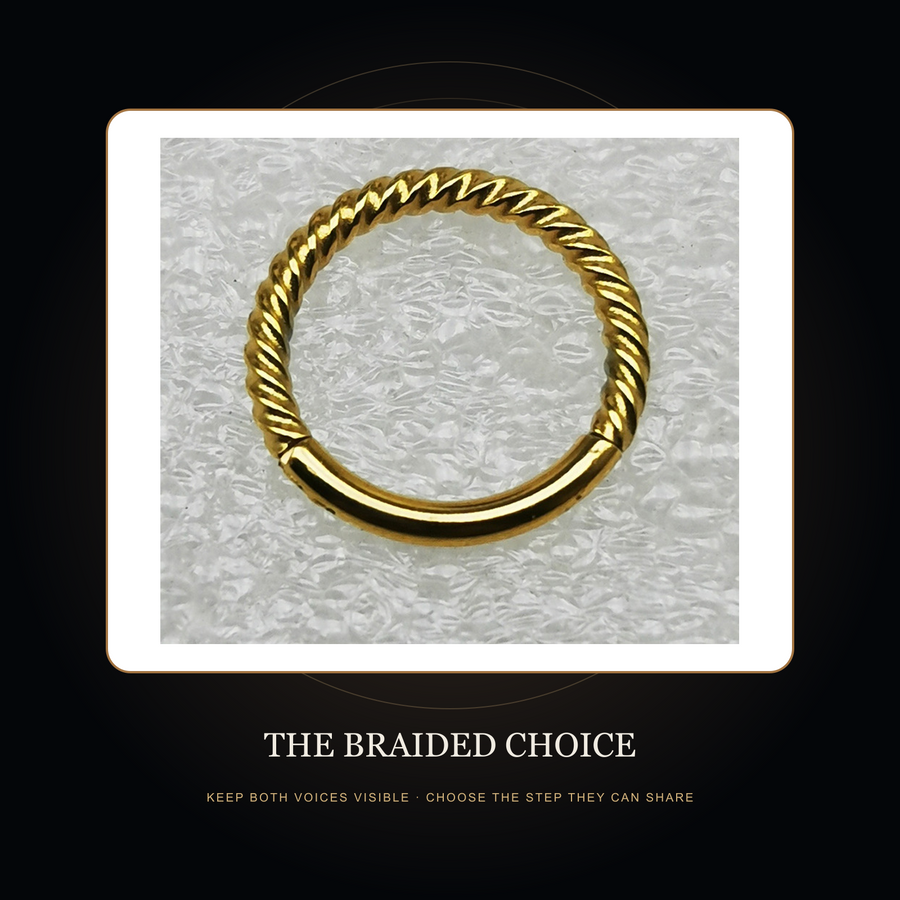 The Two-Strand Path hoop in the fictional Braided Choice threshold story scene