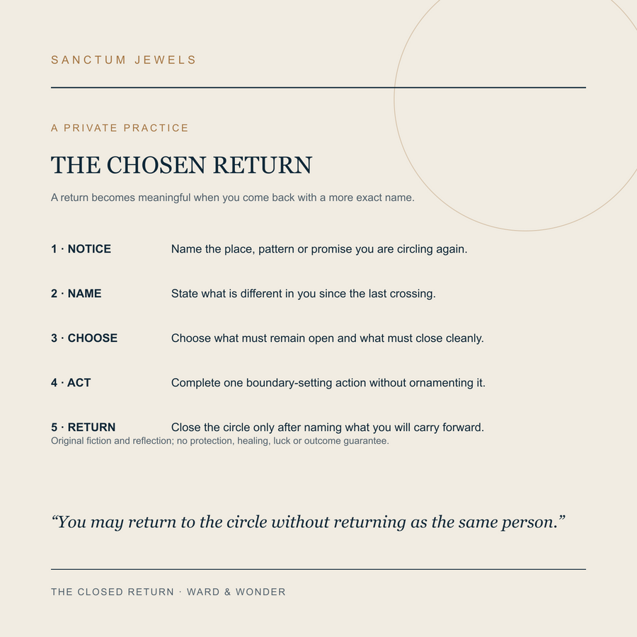 The Closed Return symbolic Chosen Return private practice card in English