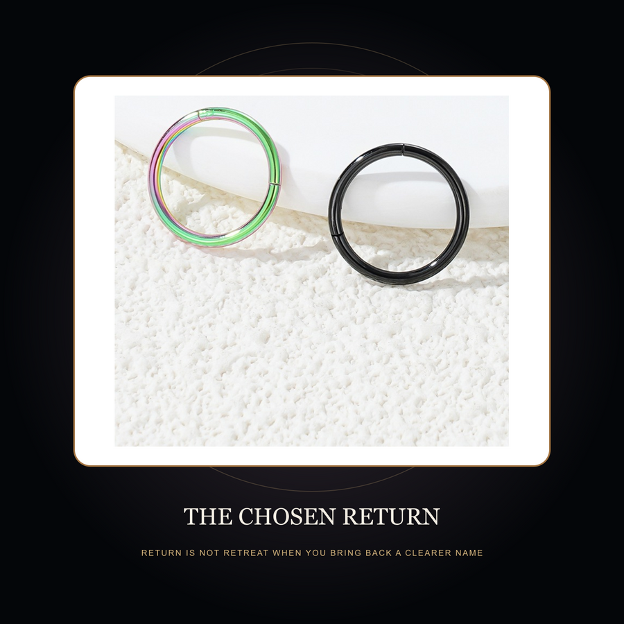 The Closed Return hinged hoop in the fictional Chosen Return threshold story scene