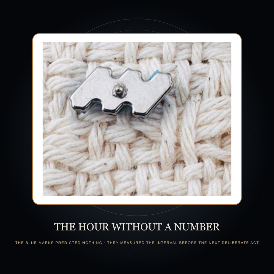 The Blue Interval rear attachment detail in the fictional Hour Without a Number story scene