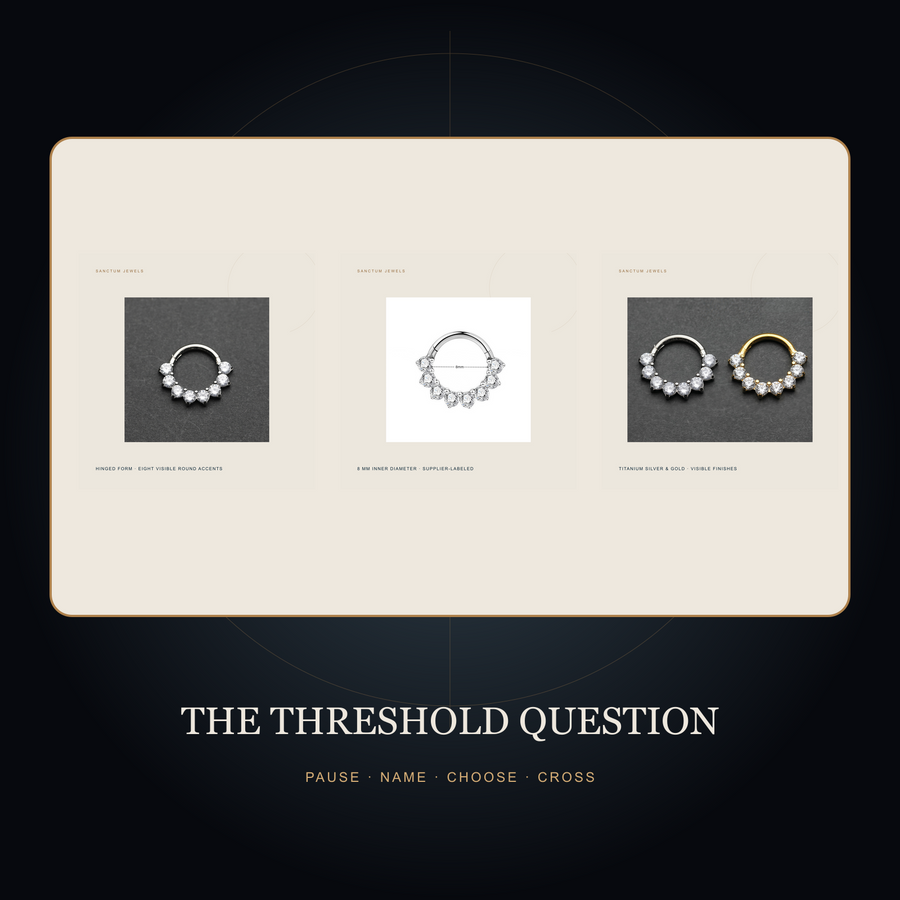 The Inner Gate — 8 mm Hinged Pavé Ring — the threshold question