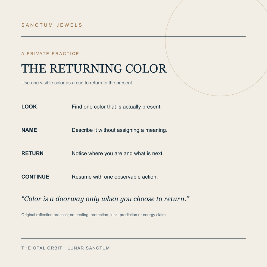 The Opal Orbit — Color-Inlay Hinged Hoop — returning color card