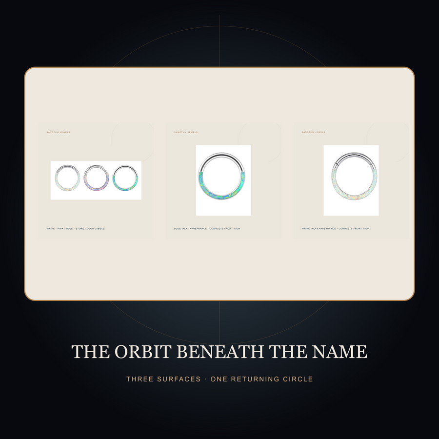 The Opal Orbit — Color-Inlay Hinged Hoop — the orbit beneath the name