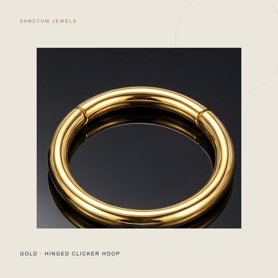 Gold finish Everyday Halo plain hinged clicker hoop