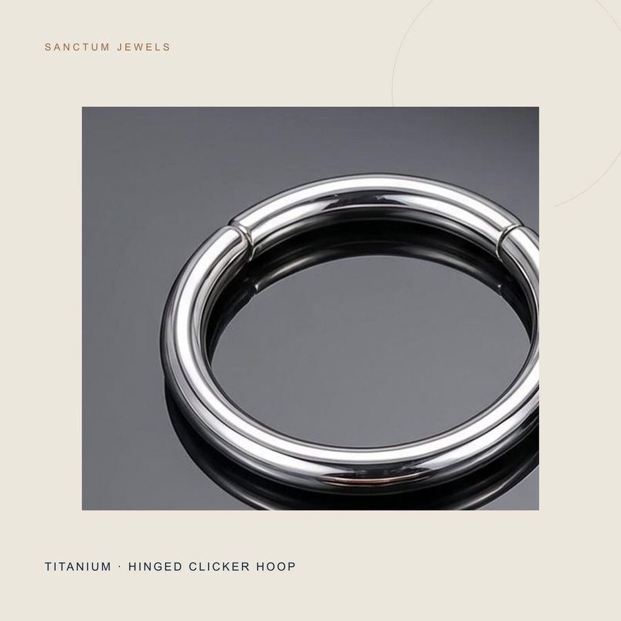 Titanium finish Everyday Halo plain hinged clicker hoop