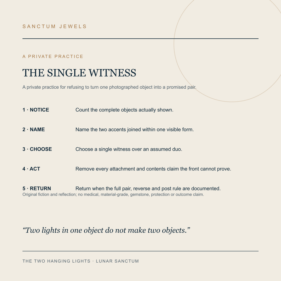 The Two Hanging Lights symbolic Single Witness private practice card in English
