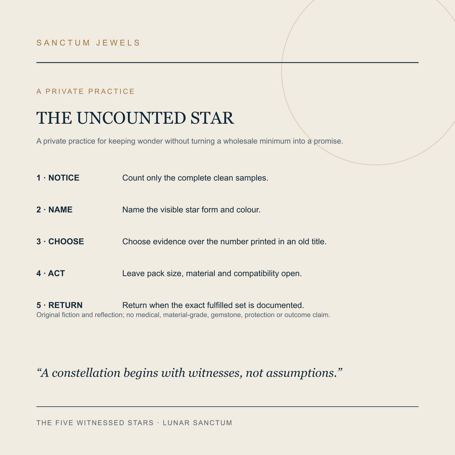 The Five Witnessed Stars symbolic Uncounted Star private practice card in English