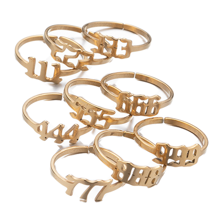 Gold-tone options for The Sequence repeating-digit open ring