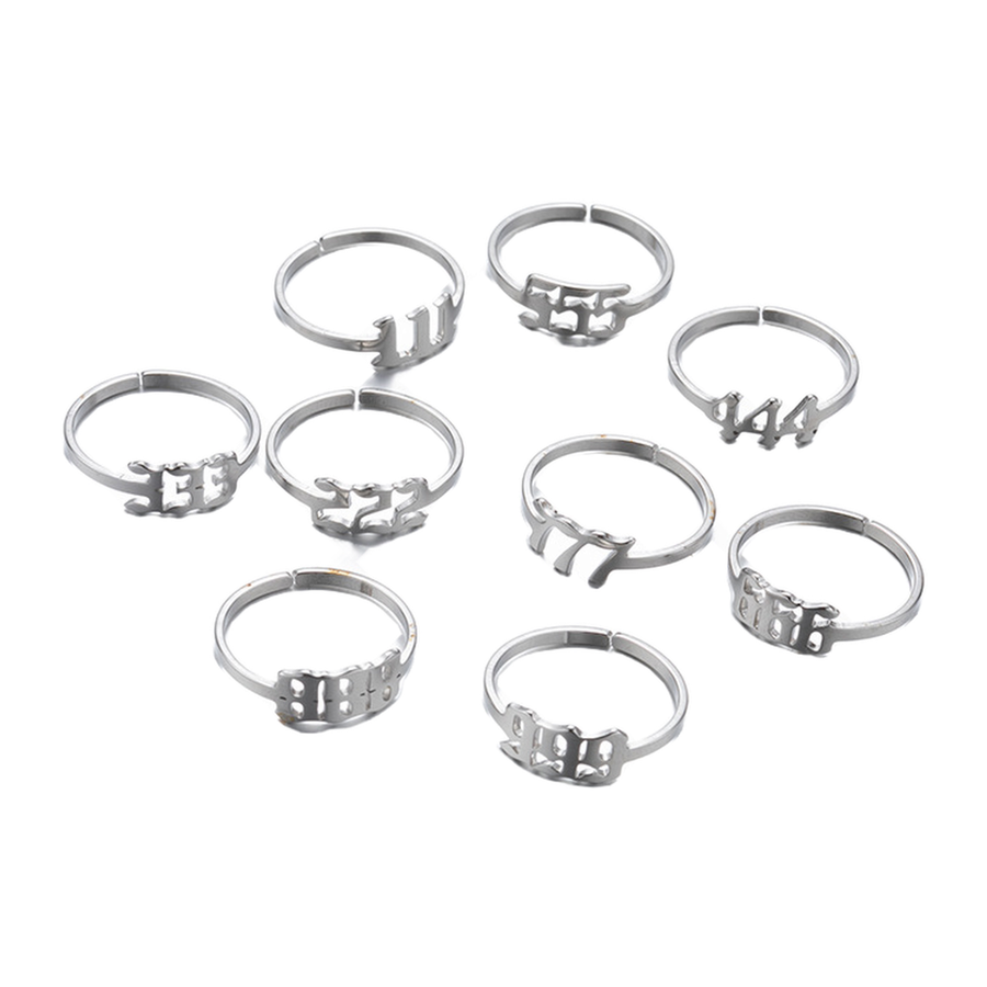 Steel-tone options for The Sequence repeating-digit open ring