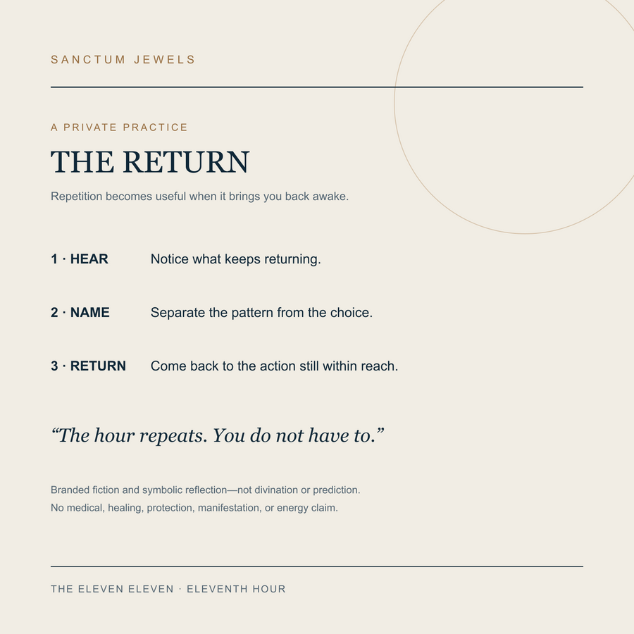 The Eleven Eleven Return symbolic reflection card in English