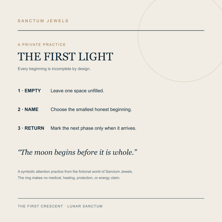 The First Crescent First Light symbolic practice card in English