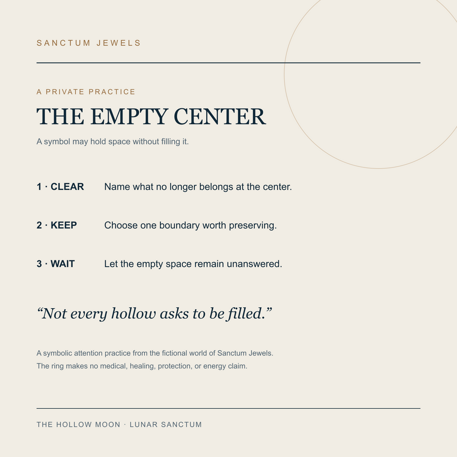 The Hollow Moon Empty Center symbolic practice card in English