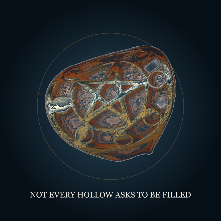 The Hollow Moon Gold color ring in the fictional Empty Center story scene