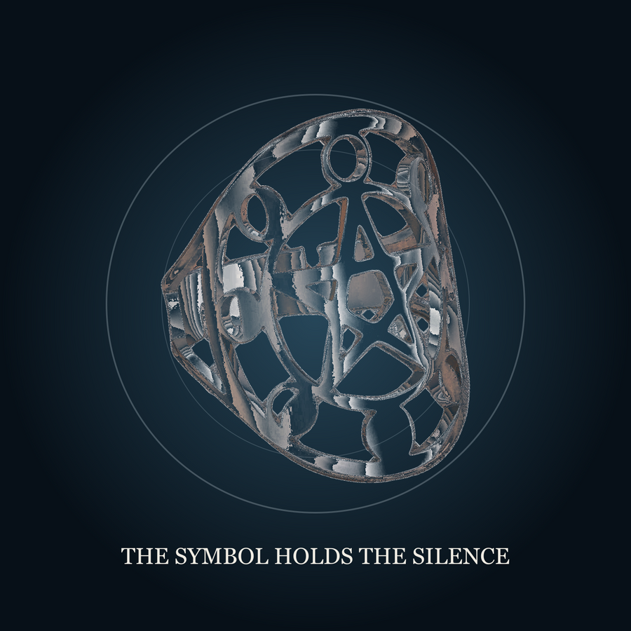 The Hollow Moon Steel color ring in a dark lunar circle scene