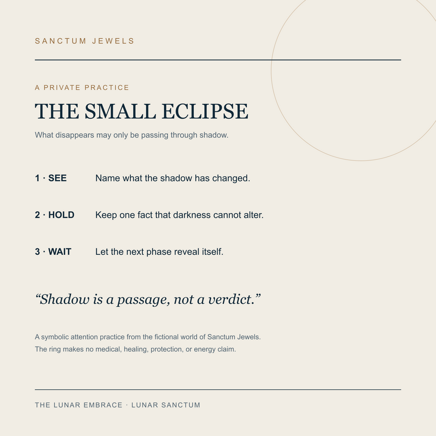 The Lunar Embrace Small Eclipse symbolic practice card in English