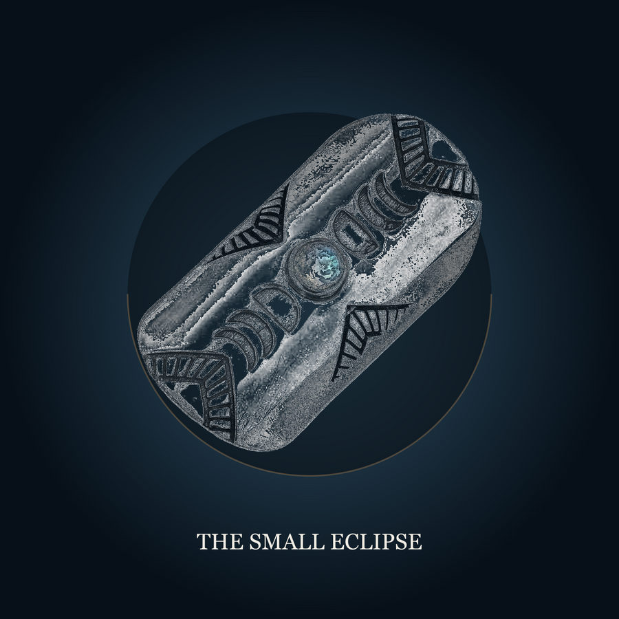 The Lunar Embrace ring in the fictional Small Eclipse story scene