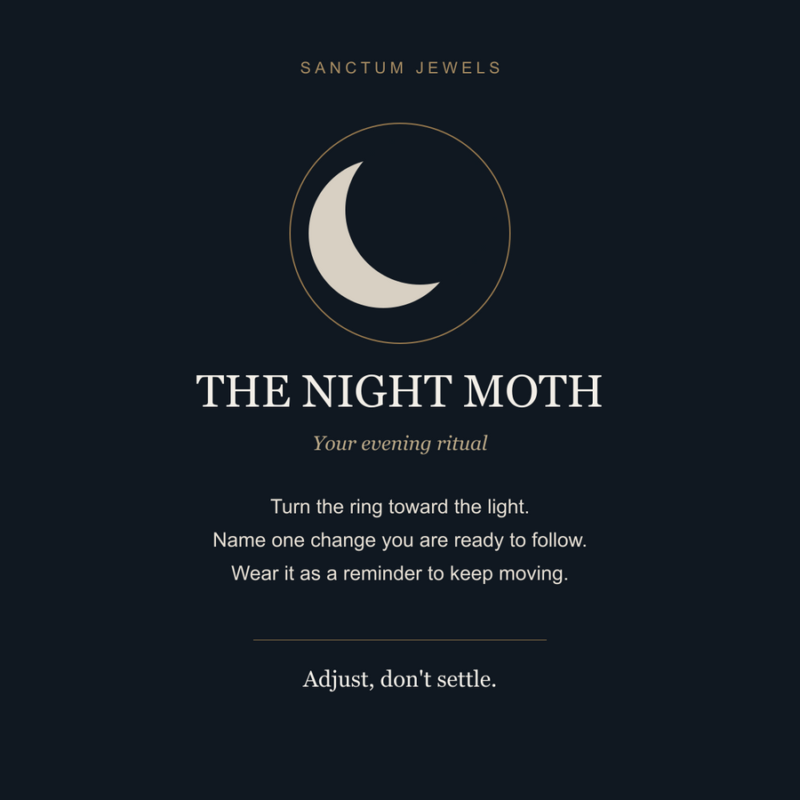 Night Moth threshold intention card and symbolic ritual prompt