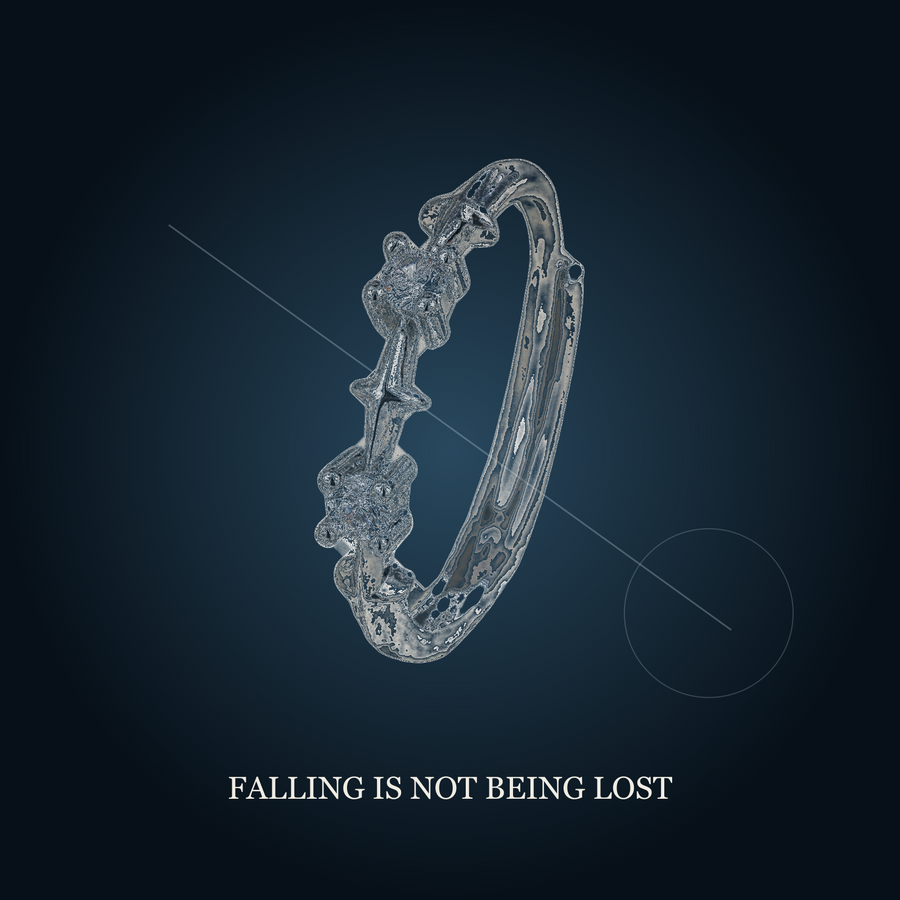 The Starfall ring in a dark fictional night path scene