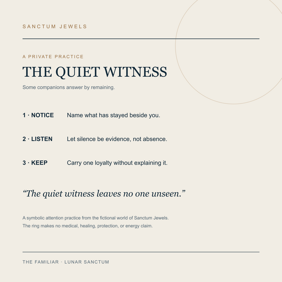 The Familiar Quiet Witness symbolic practice card in English
