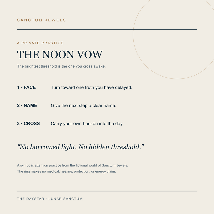 The Daystar Noon Vow symbolic practice card in English